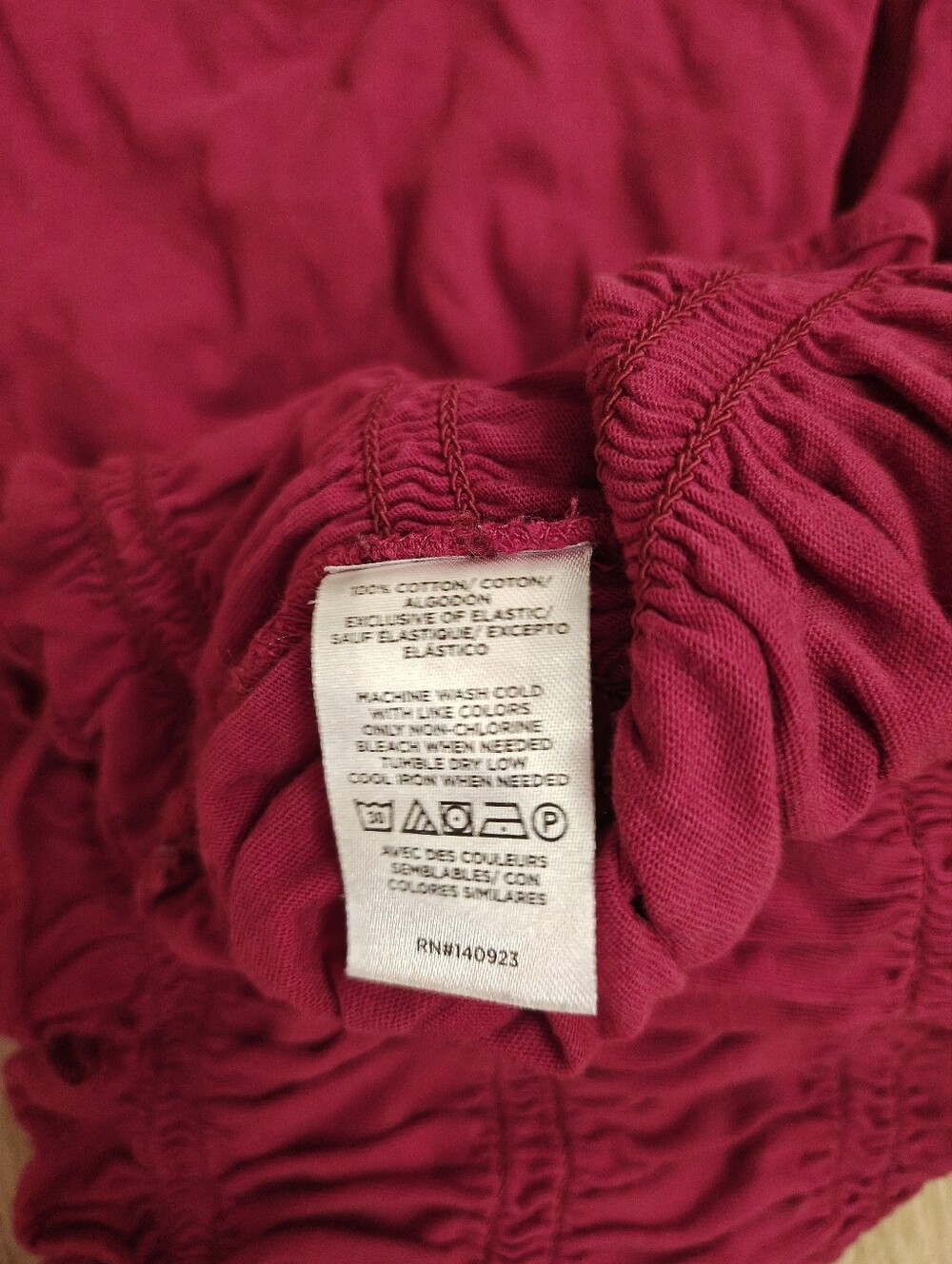 LOFT Ruffled Smocked Tank in Raspberry - Picture 5 of 6